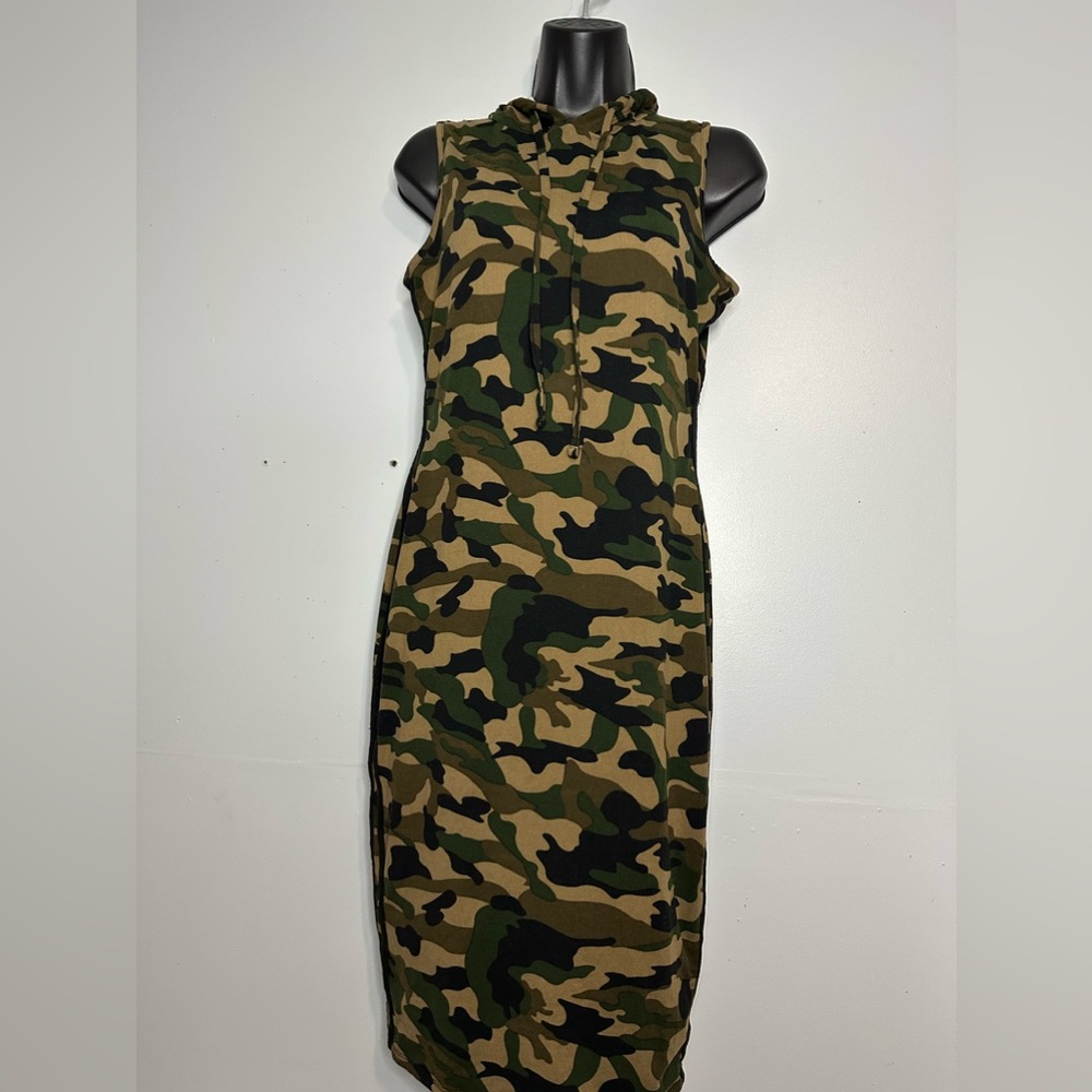 Beautiful camouflage dress with hood